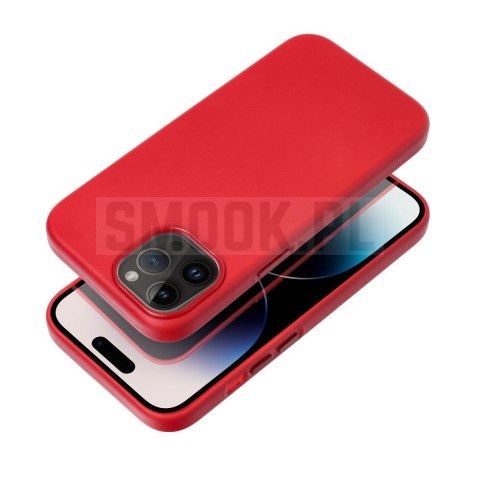 Futerał LEATHER MAG COVER kompatybilny z MagSafe do SAMSUNG S25 czerwony