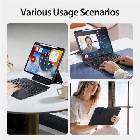 DUX DUCIS etui DK składane z klawiaturą bezprzewodową do iPad Air 13 (2024)/Pro 12.9 (2020/2021/2022) czarne DUX DUCIS etui DK składane z klawiaturą bezprzewodową do iPad Air 13 (2024)/Pro 12.9 (2020/2021/2022) czarne