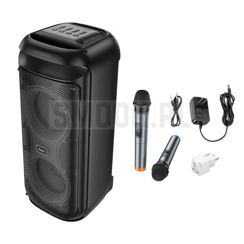 HOCO głośnik bluetooth + 2 x bezprzewodowe mikrofony HA13 Max czarny HOCO głośnik bluetooth + 2 x bezprzewodowe mikrofony HA13 Max czarny