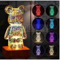 Lampka nocna LED 3D Miś Art Deco stojący L3GFBD