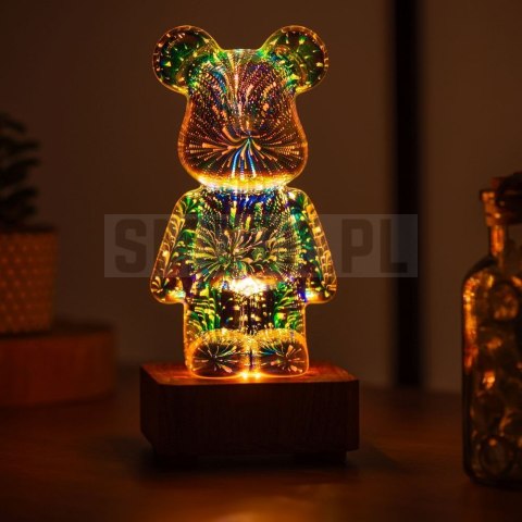 Lampka nocna LED 3D Miś Art Deco stojący L3GFBD Lampka nocna LED 3D Miś Art Deco stojący L3GFBD