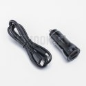 BLUE STAR ładowarka samochodowa 3A 25W Typ C + USB A + kabel Typ C do Lightning PD QC3.0 AFC PPS czarna