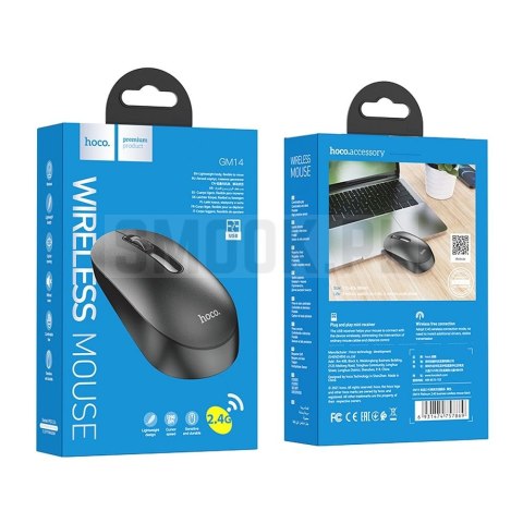 HOCO mysz komputerowa bezprzewodowa 2,4G 1200 dpi GM14 czarna HOCO mysz komputerowa bezprzewodowa 2,4G 1200 dpi GM14 czarna