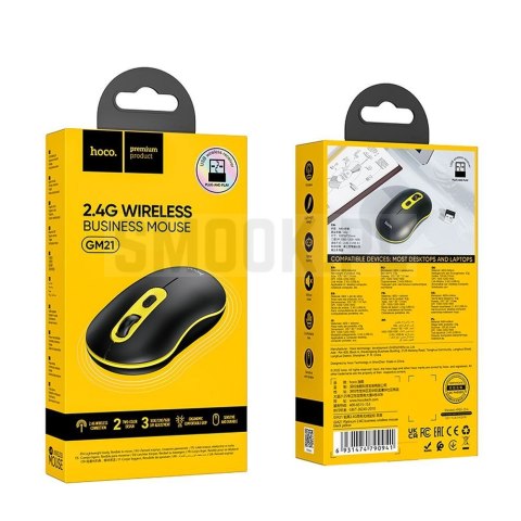 HOCO mysz komputerowa bezprzewodowa 2,4G 1600 dpi GM21 czarna HOCO mysz komputerowa bezprzewodowa 2,4G 1600 dpi GM21 czarna