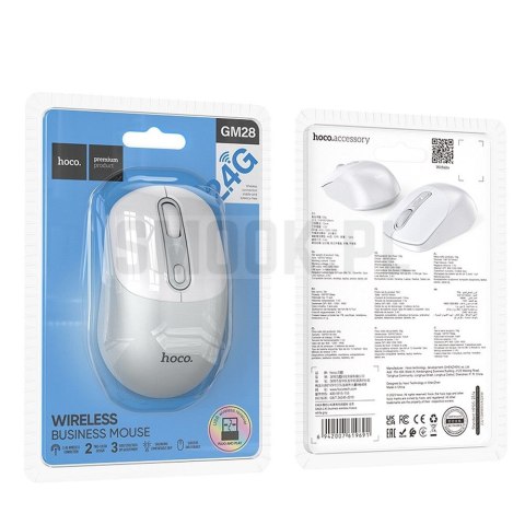 HOCO mysz komputerowa bezprzewodowa 2.4G GM28 biało szara HOCO mysz komputerowa bezprzewodowa 2.4G GM28 biało szara