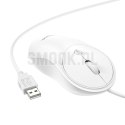 HOCO mysz komputerowa przewodowa USB A GM13 1,5 m biała