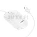 HOCO mysz komputerowa przewodowa USB A GM13 1,5 m biała