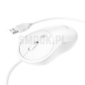 HOCO mysz komputerowa przewodowa USB A GM13 1,5 m biała