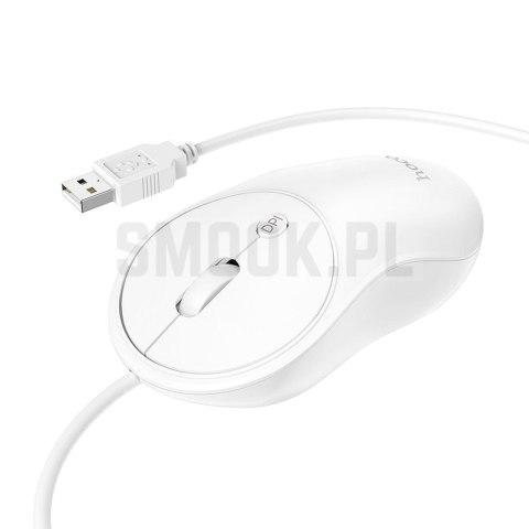 HOCO mysz komputerowa przewodowa USB A GM13 1,5 m biała HOCO mysz komputerowa przewodowa USB A GM13 1,5 m biała