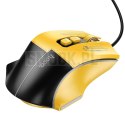 HOCO mysz komputerowa gamingowa przewodowa USB A czarno żółta