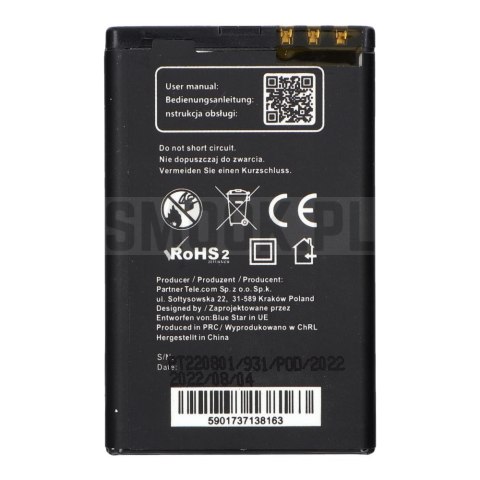 BLUE STAR PREMIUM bateria do NOKIA 5800 XM / C3-00 / N900 / X6 / 5230 / Lumia 520 / 525 1350 mAh