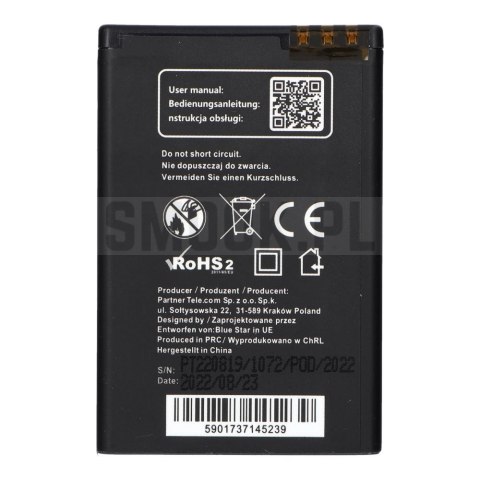 BLUE STAR PREMIUM bateria do NOKIA E52 / E71 / N97 / E61i / E63 / E90 / 6650 Flip 1600 mAh
