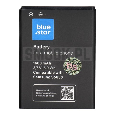 BLUE STAR PREMIUM bateria do SAMSUNG S5830 Galaxy Ace / Galaxy Gio S5670 1600 mAh