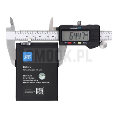 BLUE STAR bateria do XIAOMI REDMI NOTE 9 Pro (BN52) 5020 mAh