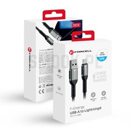 FORCELL F-ENERGY C257 kabel USB A do Lightning 2,4A 12W Cafule 1,2m czarny
