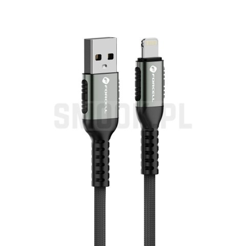 FORCELL F-ENERGY C257 kabel USB A do Lightning 2,4A 12W Cafule 1,2m czarny