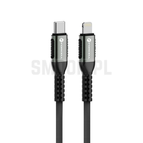 FORCELL F-ENERGY C259 kabel Typ C do Lightning PD 3A 27W Cafule 1,2 m czarny