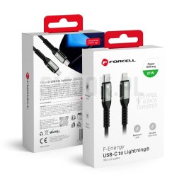 FORCELL F-ENERGY C259 kabel Typ C do Lightning PD 3A 27W Cafule 2 m czarny
