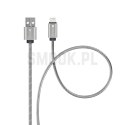 FORCELL F-ENERGY Metal C236 kabel USB A do Lightning 2,4A 12W 1 m srebrny