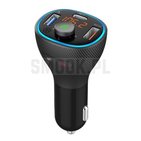 ART transmiter FM bluetooth 5.0 + USB A QC3.0 + Typ C (total 30W) FM-73 czarny ART transmiter FM bluetooth 5.0 + USB A QC3.0 + Typ C (total 30W) FM-73 czarny