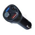 ART transmiter FM bluetooth 5.0 + USB A QC3.0 + Typ C (total 30W) FM-73 czarny