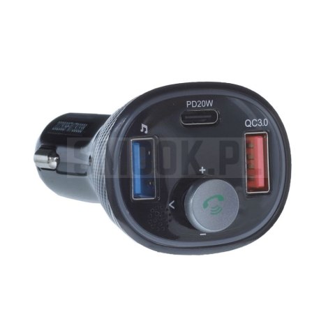 ART transmiter FM bluetooth 5.0 + USB A QC3.0 + Typ C (total 30W) FM-73 czarny ART transmiter FM bluetooth 5.0 + USB A QC3.0 + Typ C (total 30W) FM-73 czarny