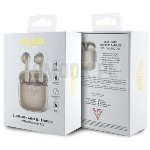 GUESS słuchawki bluetooth TWS GUTWST26PSD (Classic EST Logo) złote GUESS słuchawki bluetooth TWS GUTWST26PSD (Classic EST Logo) złote