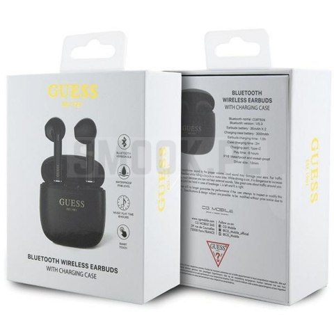 GUESS słuchawki bluetooth TWS GUTWST26PSK (Classic EST Logo) czarne GUESS słuchawki bluetooth TWS GUTWST26PSK (Classic EST Logo) czarne