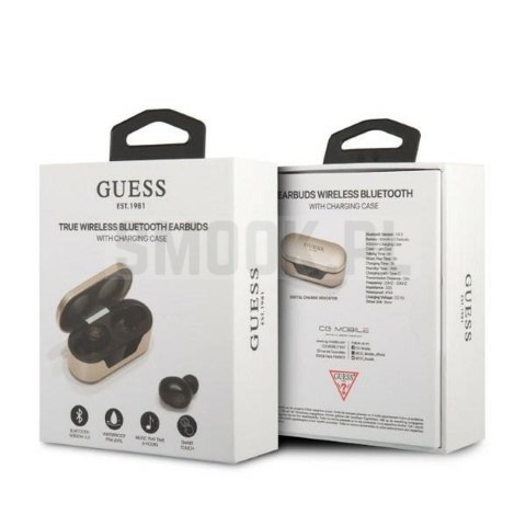 GUESS słuchawki bluetooth TWS + stacja dokująca GUTWST31ED złote GUESS słuchawki bluetooth TWS + stacja dokująca GUTWST31ED złote