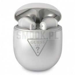 GUESS słuchawki bluetooth TWS GUTWST82TRS (Triangle Logo) srebrne