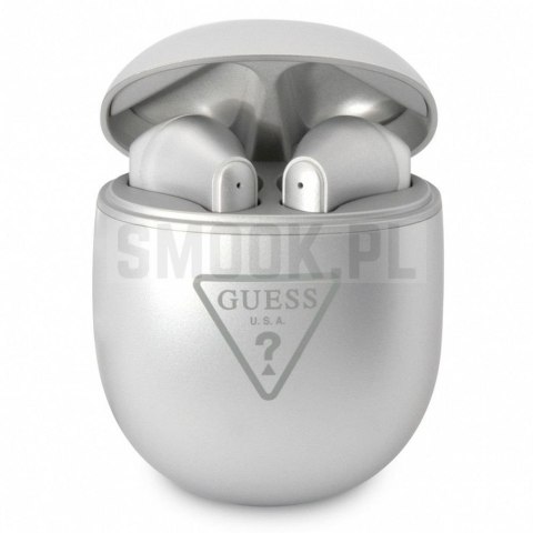GUESS słuchawki bluetooth TWS GUTWST82TRS (Triangle Logo) srebrne GUESS słuchawki bluetooth TWS GUTWST82TRS (Triangle Logo) srebrne