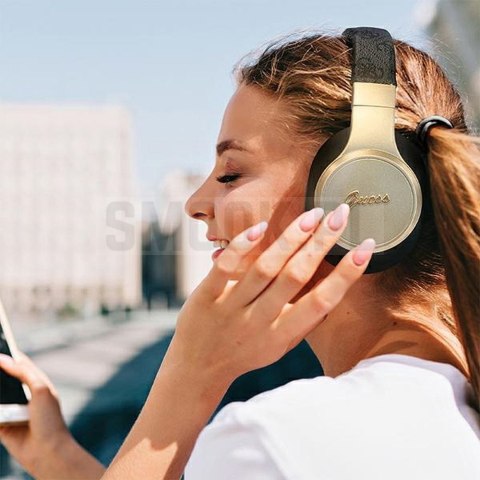 GUESS słuchawki bluetooth nauszne GUBH604GEMK (4G Script) czarne GUESS słuchawki bluetooth nauszne GUBH604GEMK (4G Script) czarne