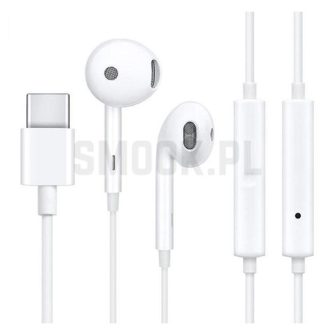 OPPO oryginalne słuchawki przewodowe Typ C z mikrofonem MH147 białe bulk OPPO oryginalne słuchawki przewodowe Typ C z mikrofonem MH147 białe bulk