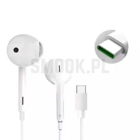 OPPO oryginalne słuchawki przewodowe Typ C z mikrofonem MH147 białe bulk OPPO oryginalne słuchawki przewodowe Typ C z mikrofonem MH147 białe bulk