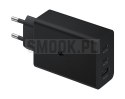 SAMSUNG oryginalna ładowarka sieciowa USB A + 2 x Typ C PD 3A 65W EP-T6530NBEGEU czarna blister