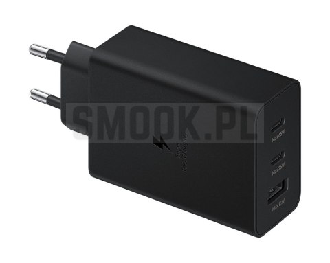 SAMSUNG oryginalna ładowarka sieciowa USB A + 2 x Typ C PD 3A 65W EP-T6530NBEGEU czarna blister SAMSUNG oryginalna ładowarka sieciowa USB A + 2 x Typ C PD 3A 65W EP-T6530NBEGEU czarna blister