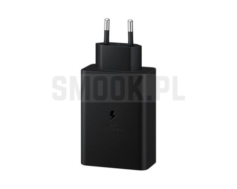 SAMSUNG oryginalna ładowarka sieciowa USB A + 2 x Typ C PD 3A 65W EP-T6530NBEGEU czarna blister SAMSUNG oryginalna ładowarka sieciowa USB A + 2 x Typ C PD 3A 65W EP-T6530NBEGEU czarna blister