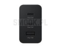 SAMSUNG oryginalna ładowarka sieciowa USB A + 2 x Typ C PD 3A 65W EP-T6530NBEGEU czarna blister