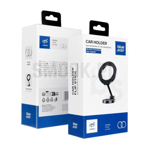 BLUE STAR uchwyt samochodowy magnetyczny do deski kompatybilny z MagSafe FLIP STICK czarny BLUE STAR uchwyt samochodowy magnetyczny do deski kompatybilny z MagSafe FLIP STICK czarny