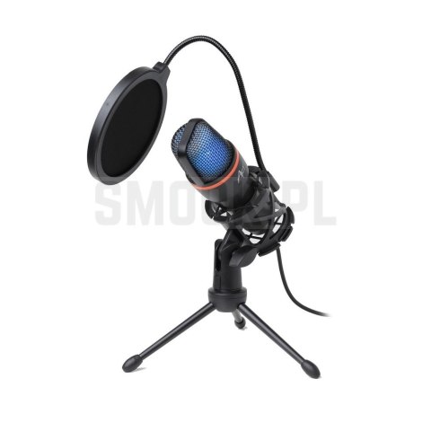 ART mikrofon pojemnościowy z membraną stojący podświetlany tripod AC-02 czarny ART mikrofon pojemnościowy z membraną stojący podświetlany tripod AC-02 czarny
