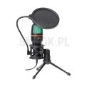 ART mikrofon pojemnościowy z membraną stojący podświetlany tripod AC-02 czarny
