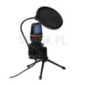 ART mikrofon pojemnościowy z membraną stojący podświetlany tripod AC-02 czarny