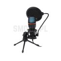 ART mikrofon pojemnościowy z membraną stojący podświetlany tripod AC-02 czarny