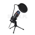 ART mikrofon pojemnościowy z membraną stojący podświetlany tripod AC-02 czarny