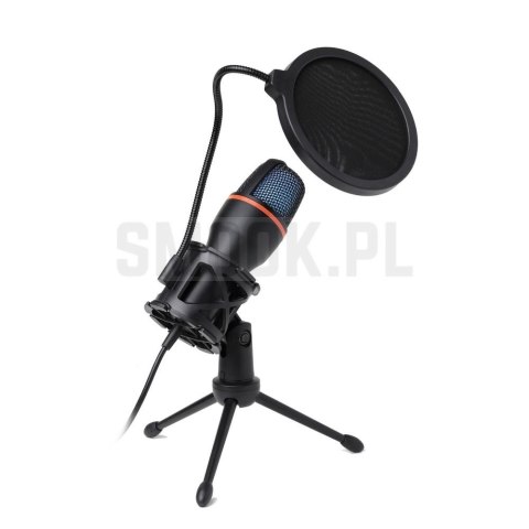ART mikrofon pojemnościowy z membraną stojący podświetlany tripod AC-02 czarny ART mikrofon pojemnościowy z membraną stojący podświetlany tripod AC-02 czarny