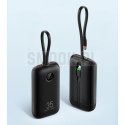 VEGER powerbank 10000 mAh z wbudowanymi kablami Typ C / Lightning PD QC3.0 35W K1 (W1188) czarny
