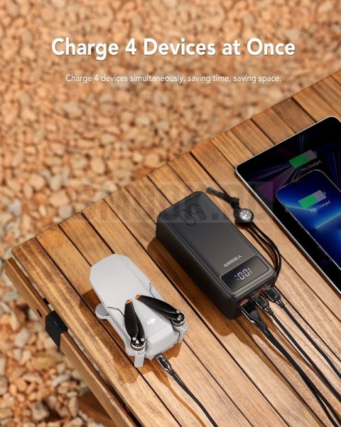 VEGER powerbank 50000 mAh PD QC3.0 5A 22,5W Tank Lite (W5001) czarny VEGER powerbank 50000 mAh PD QC3.0 5A 22,5W Tank Lite (W5001) czarny