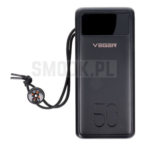 VEGER powerbank 50000 mAh PD QC3.0 5A 22,5W Tank Lite (W5001) czarny VEGER powerbank 50000 mAh PD QC3.0 5A 22,5W Tank Lite (W5001) czarny