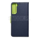 Kabura FANCY Book do SAMSUNG S22 Plus granatowo limonkowy