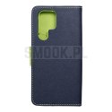 Kabura FANCY Book do SAMSUNG S22 Ultra granatowo limonkowy